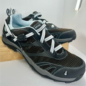 AHNU Women’s Tamalpais II Hiking Outdoor Sneakers Shoes; Black Blue Gray; US 11